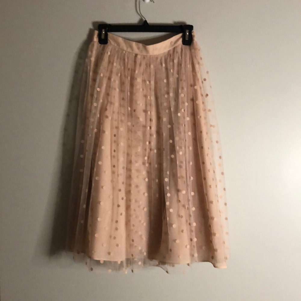 Pink tulle polka dot circle skirt